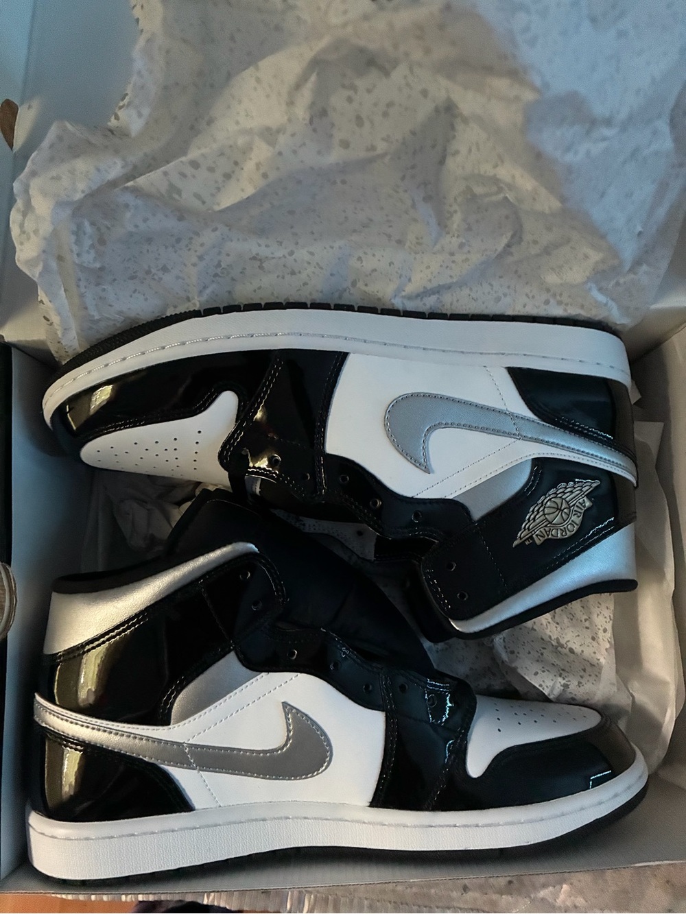 Jordan Kids Black, White & Silver High-Top Sneakers